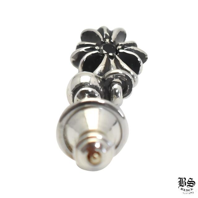 クロムハーツ タイニーE CHプラスドロップイヤリングwithブラックダイヤモンド(ピアス)