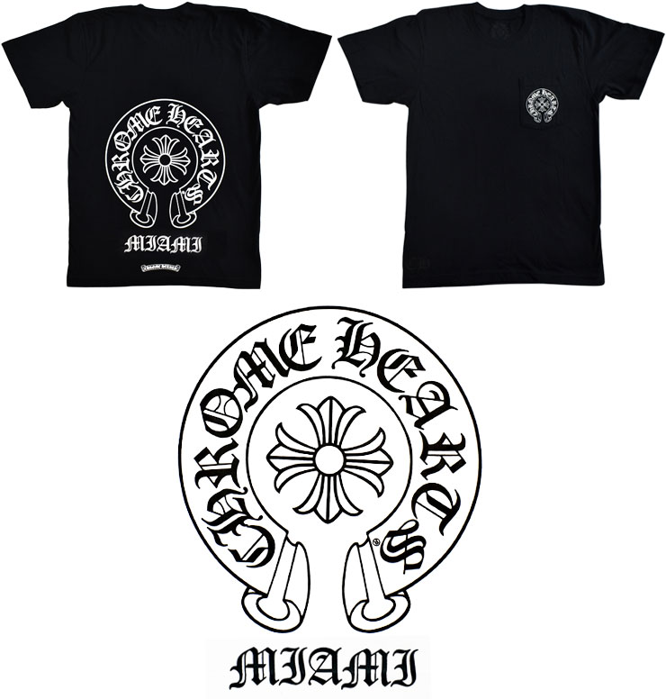 CHROME HEARTS T-shirt, Horseshoe design, Miami limited edition