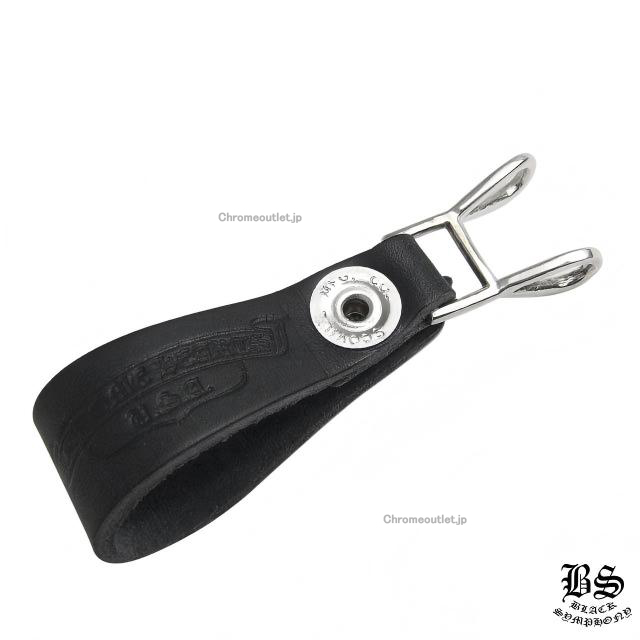 クロムハーツ Wベルトループ ハートボタン ブラックレザー