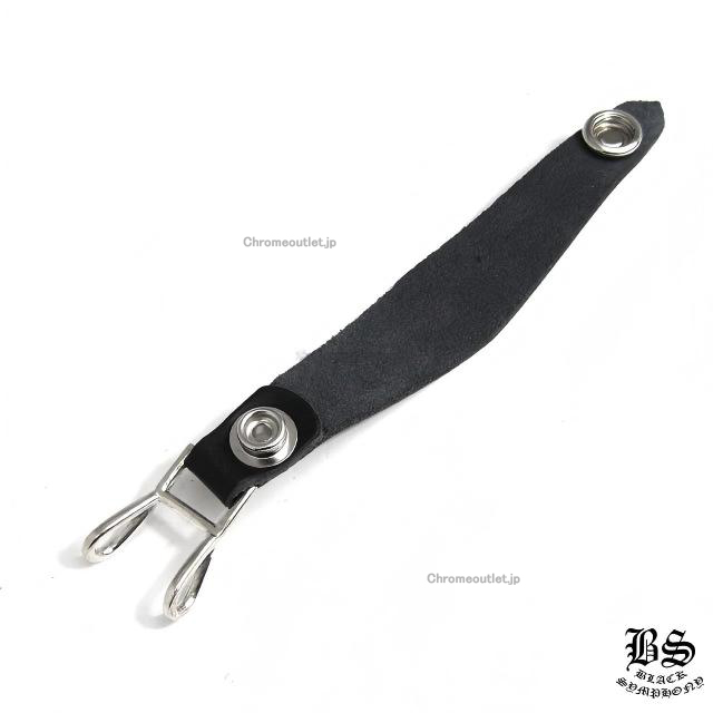 クロムハーツ Wベルトループ ハートボタン ブラックレザー