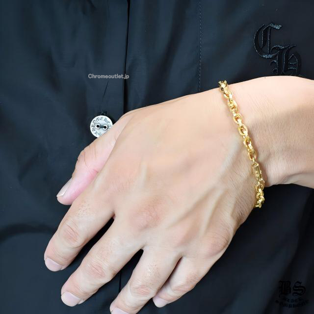 クロムハーツ ペーパーチェーンブレスレット8インチ 22K