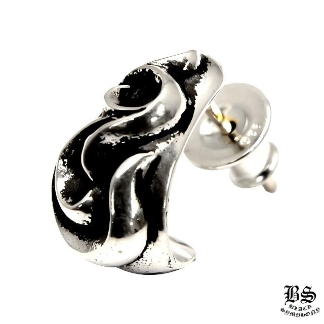 CHROME HEARTS クロムハーツ ダブルフローラルクロスフープピアス
