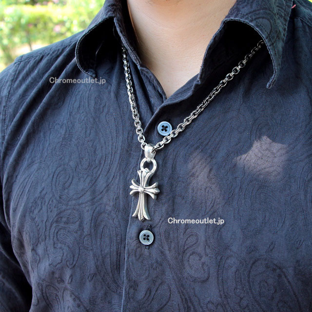 クロムハーツ CHクロスペンダント スモール with ベイル＆ペーパーチェーンネックレス20インチセット