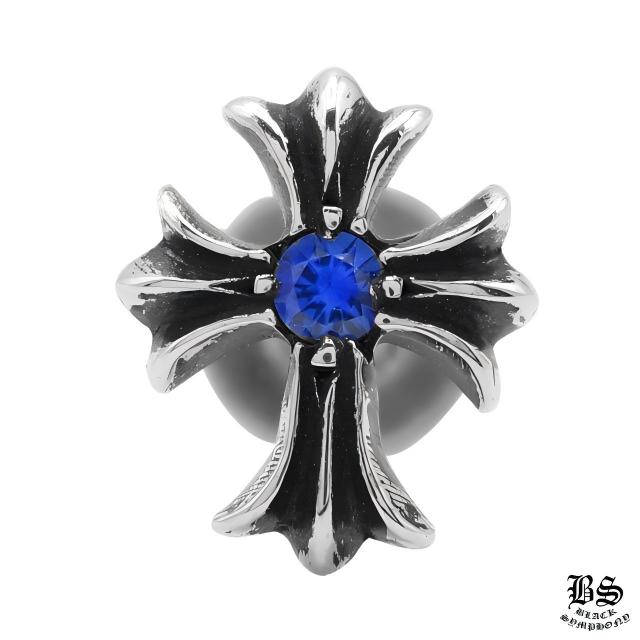 クロムハーツ CHクロススタッドピアス with ブルーサファイア