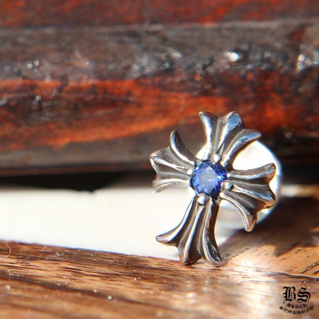 クロムハーツ CHクロススタッドピアス with ブルーサファイア