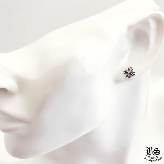 クロムハーツ CHプラススタッドピアスwithピンクサファイア