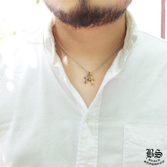 クロムハーツ CHクロスベビーファット22K＆CHクロスベビーファットwithパヴェダイヤモンド＆ロールチェーン20インチセット