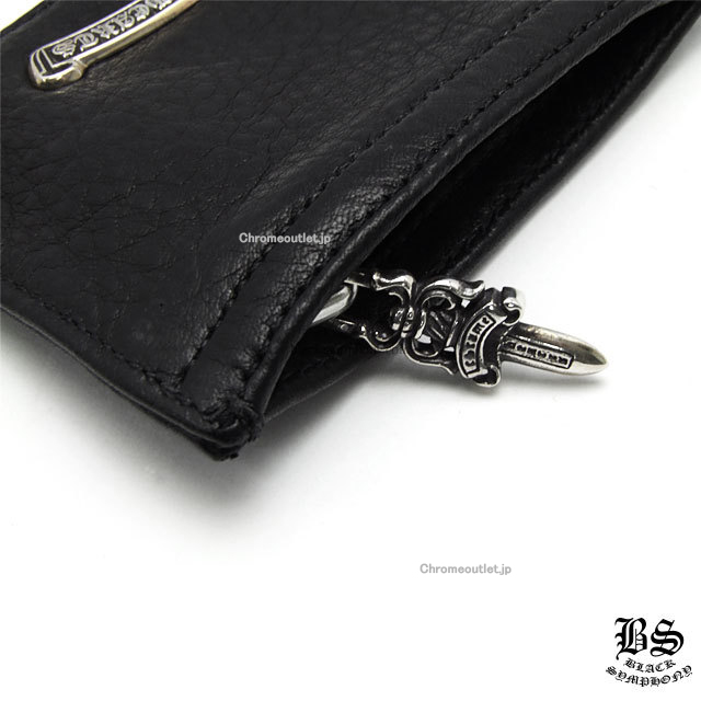 CHROME HEARTS クロムハーツ コインパース 3×4 ブラック ヘビーレザー