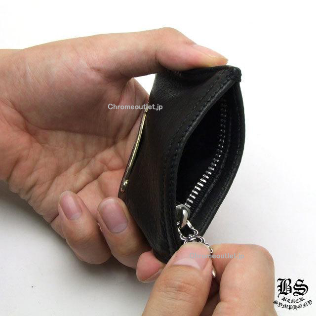 CHROME HEARTS クロムハーツ コインパース 3×4 ブラック ヘビーレザー