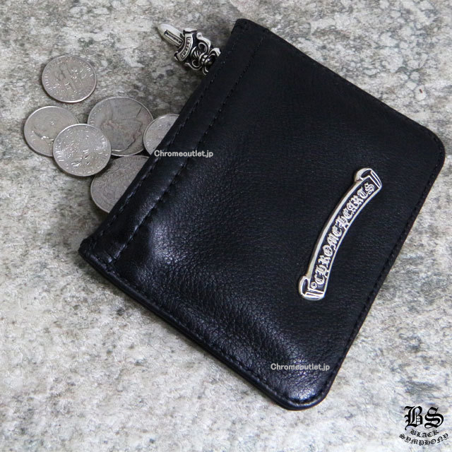 CHROME HEARTS クロムハーツ コインパース 3×4 ブラック ヘビーレザー