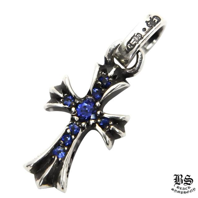 クロムハーツ CHクロスベビーファットチャームwithパヴェブルーサファイア