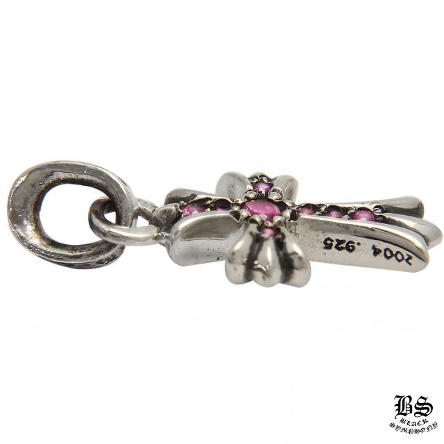 クロムハーツ CHクロスベビーファットチャームwithパヴェピンクサファイアズ