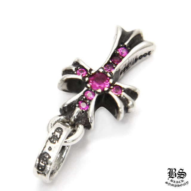 クロムハーツ CHクロスベビーファットチャームwithパヴェピンクサファイアズ