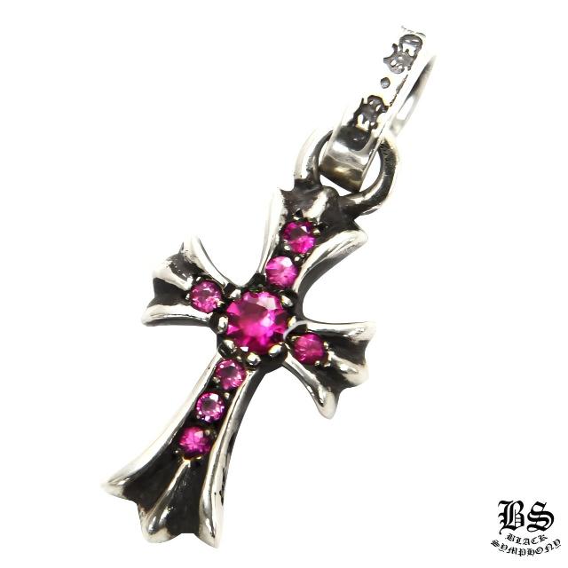 クロムハーツ CHクロスベビーファットチャームwithパヴェピンクサファイアズ