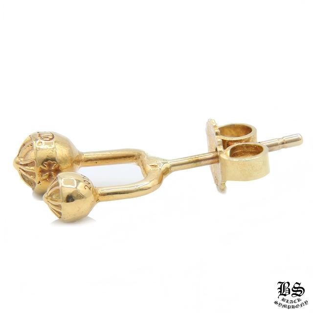 クロムハーツ ダブルクロスボール ミニ スタッド ピアス 22K