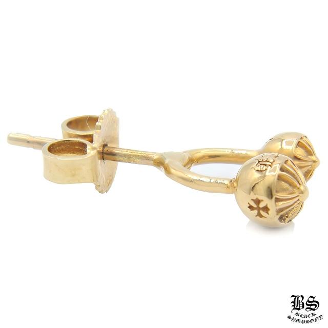 クロムハーツ ダブルクロスボール ミニ スタッド ピアス 22K