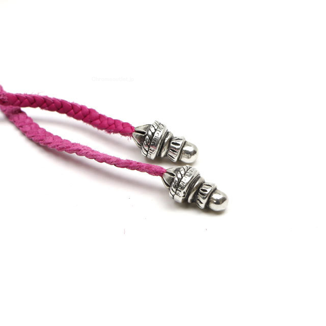 クロムハーツ ダブルダガーペンダントピンクレザーwithボロチップ