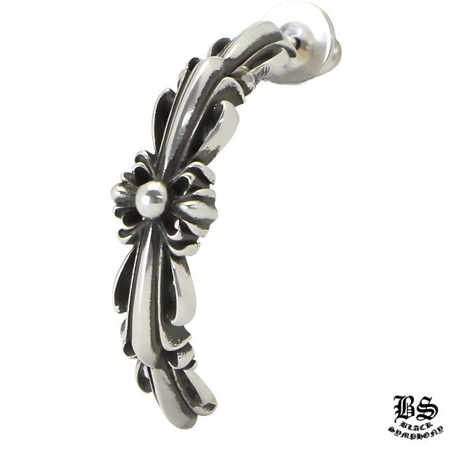 CHROME HEARTS クロムハーツ ダブルフローラルクロスフープピアス