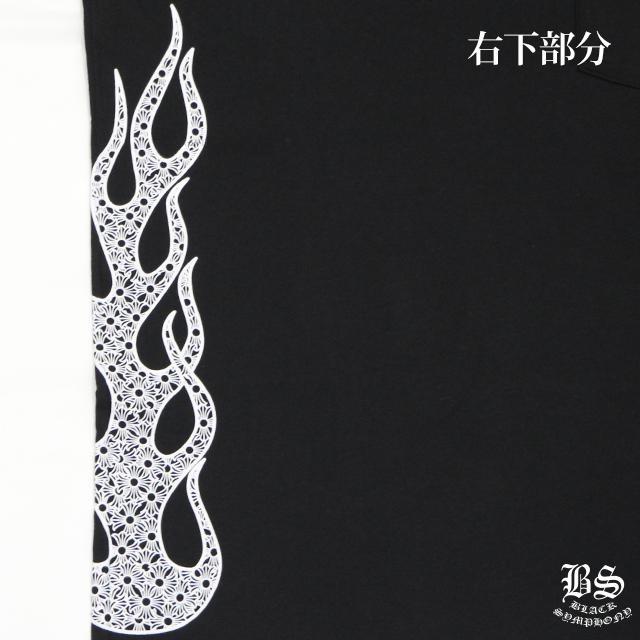 クロムハーツ Tシャツ CHプラス ファイヤーパターン ブラック