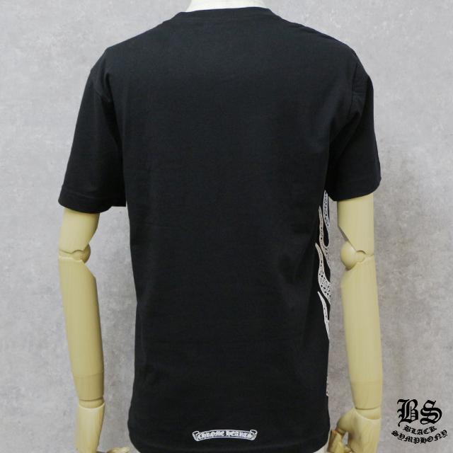 クロムハーツ Tシャツ CHプラス ファイヤーパターン ブラック