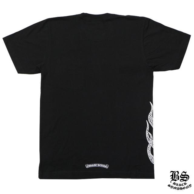 クロムハーツ Tシャツ CHプラス ファイヤーパターン ブラック