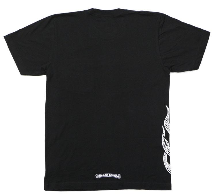 クロムハーツ Tシャツ CHプラス ファイヤーパターン ブラック