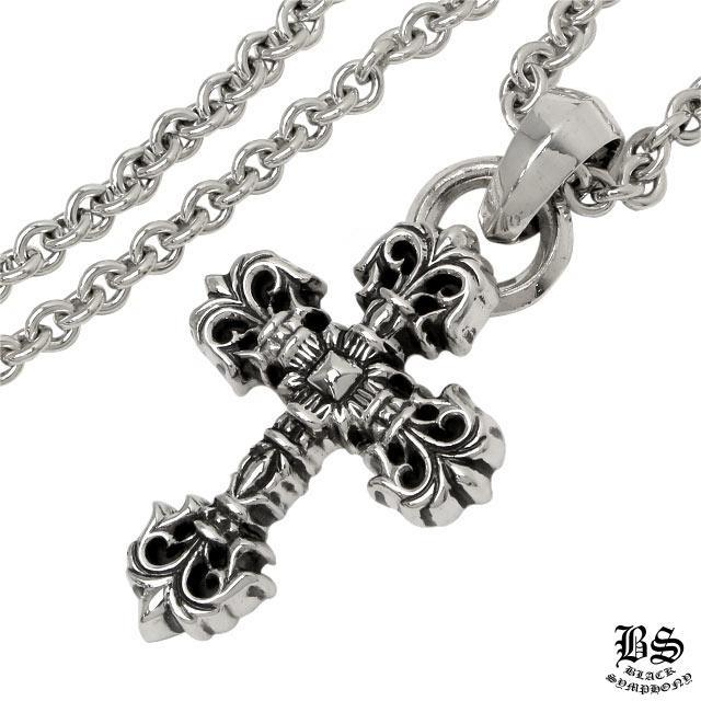 CHROME HEARTS Filigree Cross Pendant XS with Bail & NE Chain 20