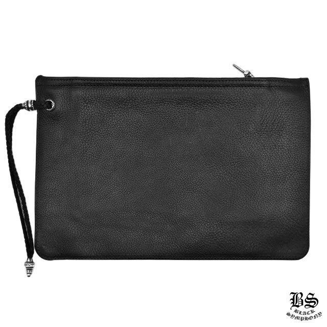 クロムハーツ プレーンフラットクラッチバッグwithタイニーレザーブレード ボロチップ