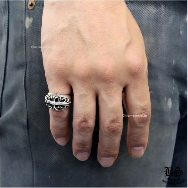 クロムハーツ/Chrome Hearts フローラルクロスリング 10号 SV925