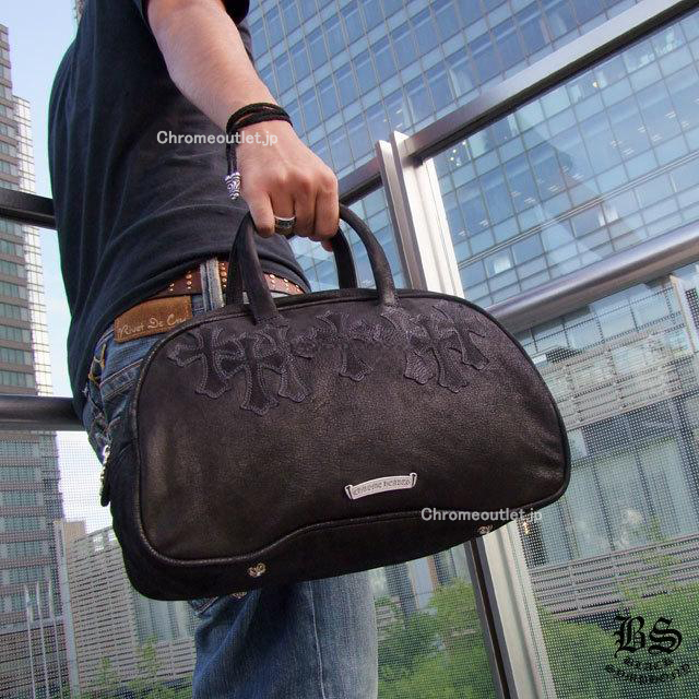 クロムハーツ ジムバッグ セメタリー クロスパッチ スモール デストロイレザー