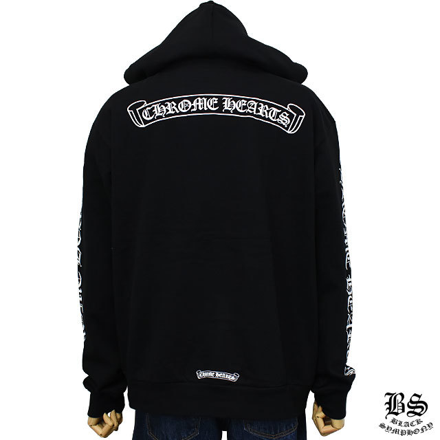 クロムハーツ パーカー スクロールラベル