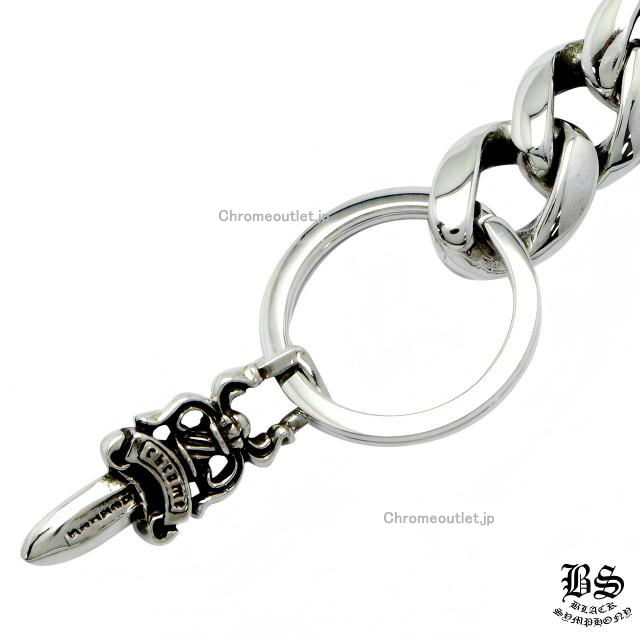 CHROME HEARTS Key Ring Long Classic Chain 8 Links 925 Silver
