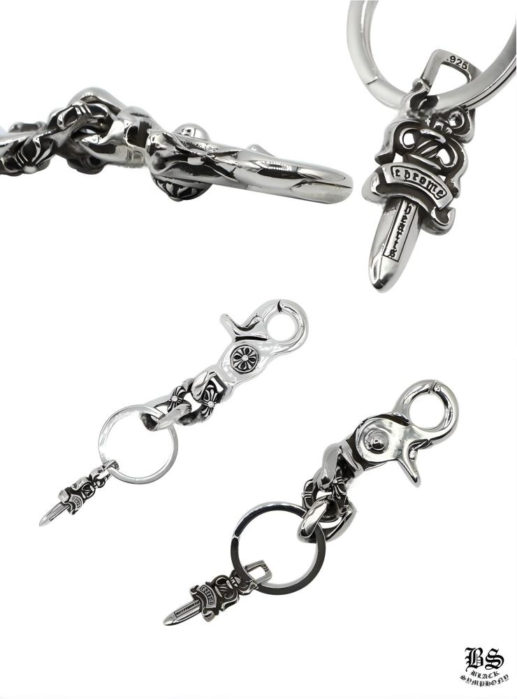 クロムハーツ キーリング ショート ファンシーチェーン 2リンク