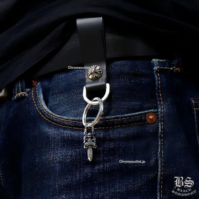 クロムハーツ Dキーリング ブラックレザー&スプリットキーリングwithダガーセット