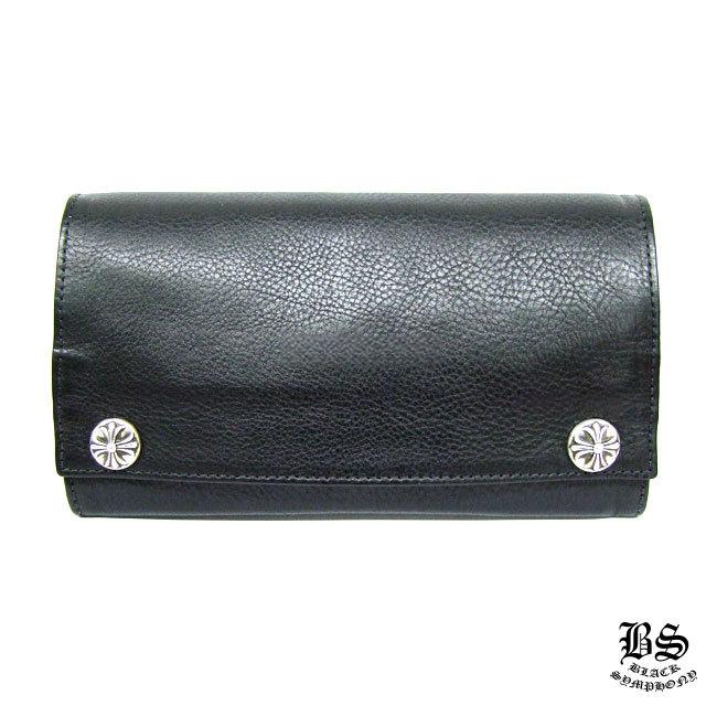 CHROME HEARTS クロムハーツ ロングウォレット クロスボタン ブラック