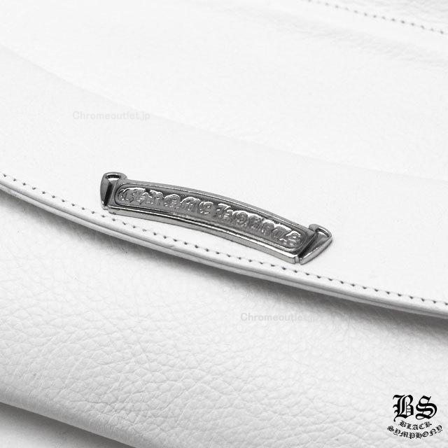 クロムハーツ ロングウォレット クロスボタン ホワイトレザー