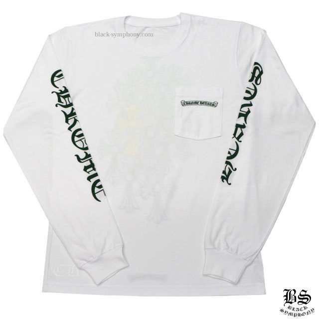 クロムハーツ ロングTシャツ グリーンセメタリークロス ホワイト