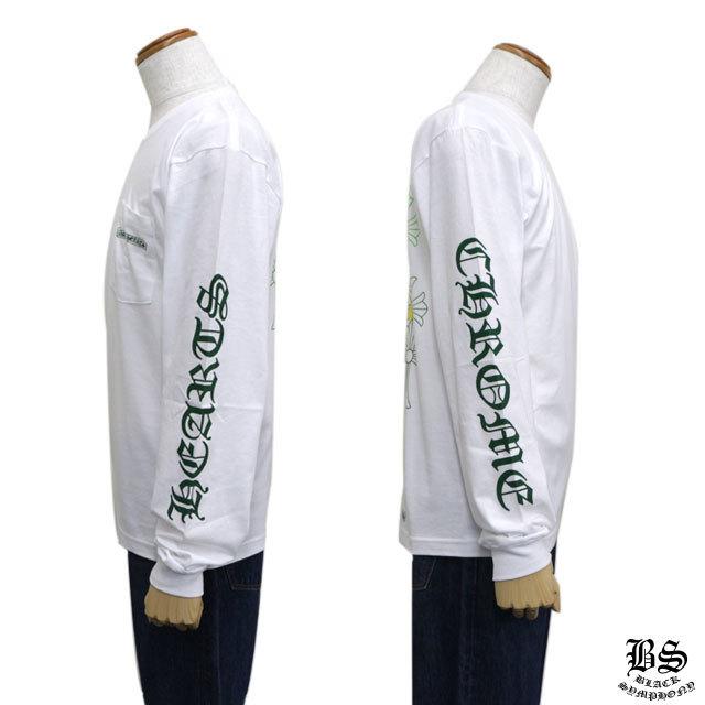 クロムハーツ ロングTシャツ グリーンセメタリークロス ホワイト