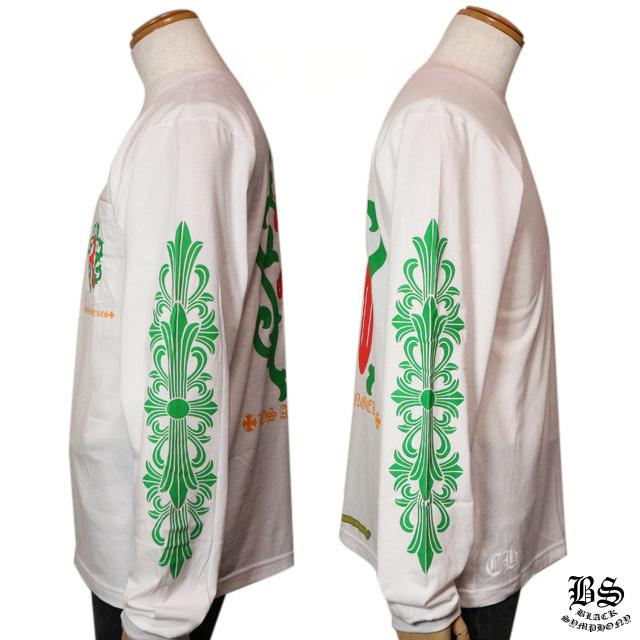 クロムハーツ ロングTシャツ ダガー＆フローラルクロス ロサンゼルス限定 ホワイト