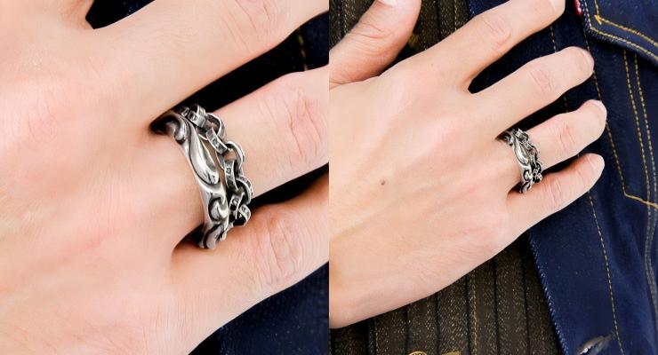 CHROME HEARTS クロムハーツ ペーパーチェーンリング｜925シルバー