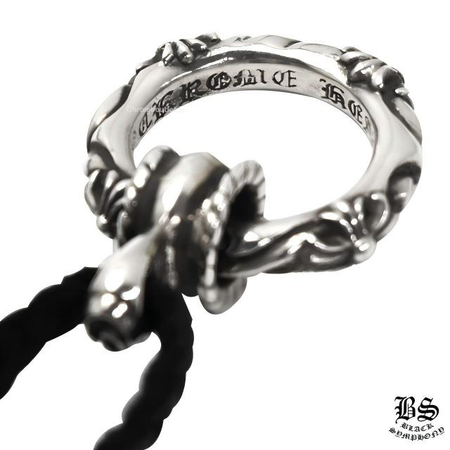 CHROME HEARTS SBT Band Ring Pendant | 925 Silver/Genuine Leather