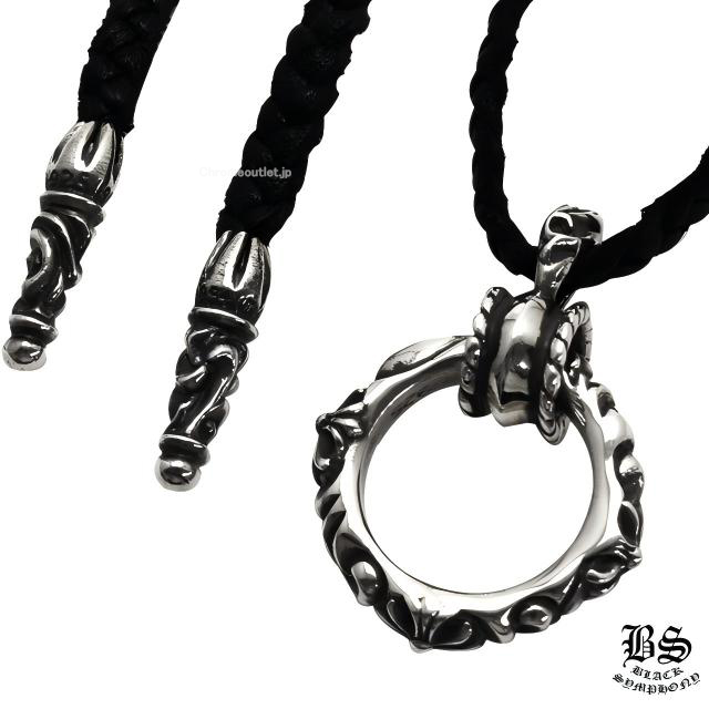 CHROME HEARTS SBT Band Ring Pendant | 925 Silver/Genuine Leather