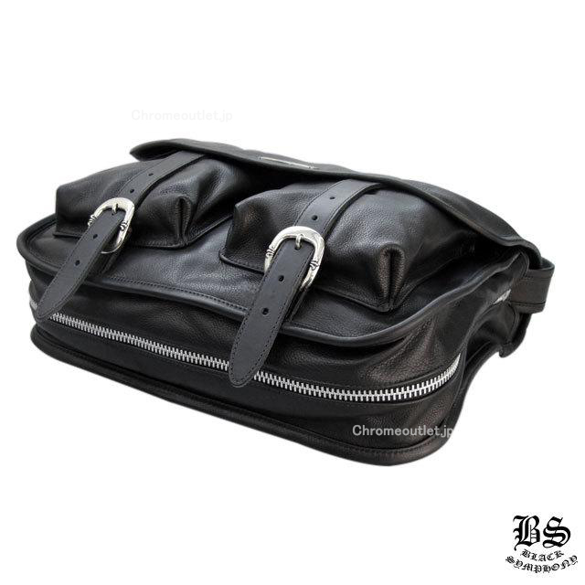 クロムハーツ ソフト ショルダー バッグ ブラックレザー ラージ