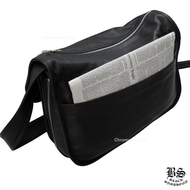 クロムハーツ ソフト ショルダー バッグ ブラックレザー ラージ