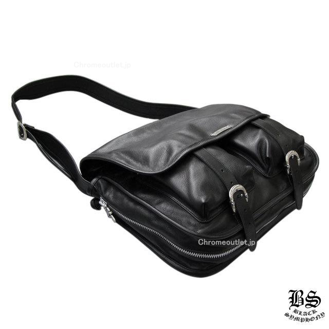 クロムハーツ ソフト ショルダー バッグ ブラックレザー ラージ