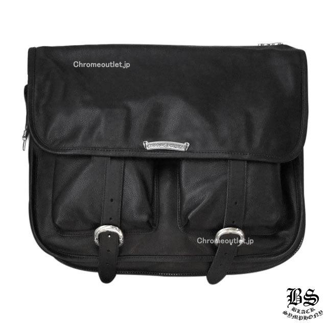 クロムハーツ ソフト ショルダー バッグ ブラックレザー ラージ