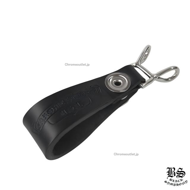 クロムハーツ Wベルトループ スターボタン ブラック レザー