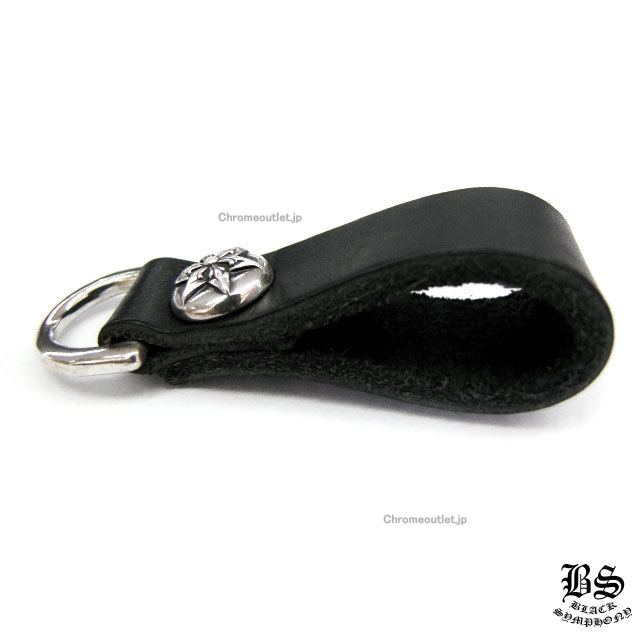 クロムハーツ Dキーリング スター ボタン ブラック レザー