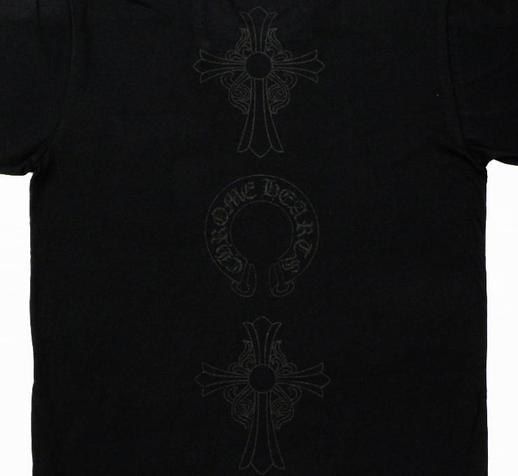 クロムハーツ Tシャツ ヘアリークロス＆ホースシュー ブラック
