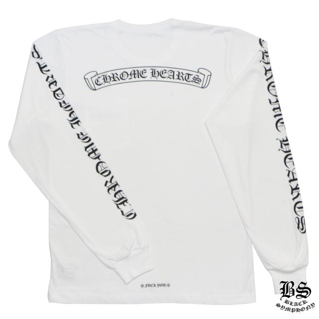 クロムハーツ ロングTシャツ スクロールラベル ホワイト